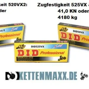Top-Preis Motorradkette DID 118Gl - (525VX X-Ring extra verstärkt G&B) offen