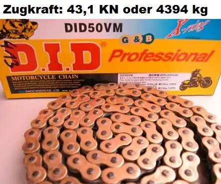 Motorradkette DID 098Gl - (530VX X-Ring extra verstärkt) G&B offen Sonderangebot