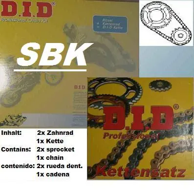 Echt Superbike-Kettensatz mit DID !520! ZVM-X X-Ring-Kette (G&G): passend für Yamaha YZF 600 Thunderc