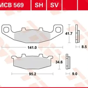 Lucas-TRW/SBS Hinterrrad SINTER-Bremsbelag mcb569sh Nur Heute