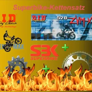 Zertifiziert DID Superbike Kettensatz SBK passend für Suzuki GSX-R 600 SRAD JS1AD WVAD (Bj.97) DID 520ZVM-X Kette