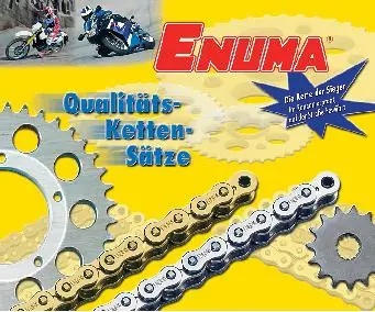 passend für Suzuki GSX 1100E/ES (80-85) Kettensatz mit Enuma -Quadra-X-Ringkette goldfarbig Letzte Chance