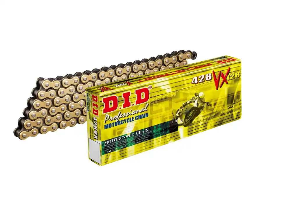 Geprüft Kette DID Motorrad: DID428VX(G&B) 114 Glieder, offene X-Ringkette mit Nietschloss