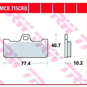 Neue Ware MCB715CRQ, MCB 715CRQ Lucas Rennsportbremsbelag Hyper-Carbon-Racing MCB715CRQ