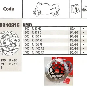 Brembo Bremsscheibe passend für BMW R100 Vorderrad Finale Aktion