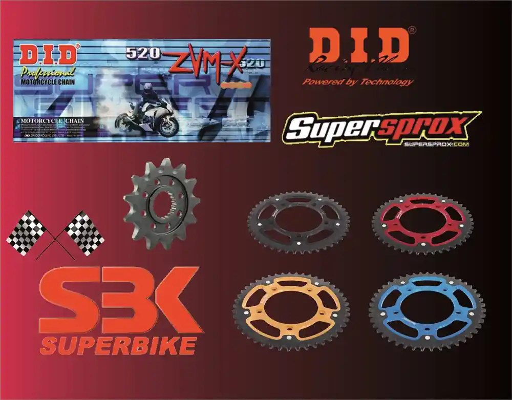Neue Ware DID SBK Kettensatz passend für Yamaha YZF R1 1000 RN01 RN04 RN09 (Bj.98-03) DID !520! ZVM-X X-Ring K