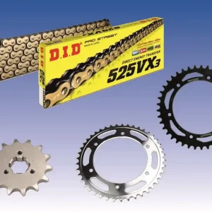 DID Kettensatz passend für Suzuki XF 650 Freewind (Bj.97- ) DID525VX3 Kette Garantierte Lieferung