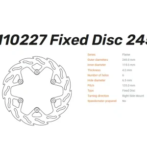 Moto-Master Bremsscheibe Flame hinten passend für Yamaha WR 125 250 450 YZ 125 250 450 Must-Have