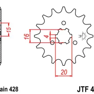 Markenprodukt Kettenritzel 13 14 15 Zähne - (428) passend für Kawasaki KX125 KE100 KH100 KM100 KE125 KS125