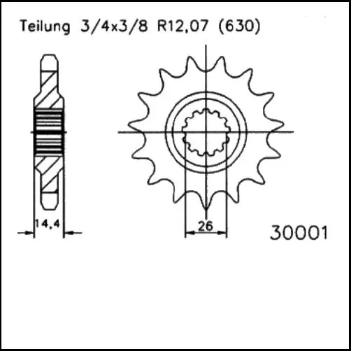Kettenritzel 15 Zähne - (630) passend auf Honda CB750 KZ,FZ RC01 (Bj.79-80) Kracherpreis