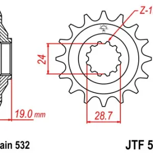 Jetzt Bestellen Kettenritzel 17 Zähne - (532) passend für Kawasaki ZX-10 Tomcat B1-3 ZXT00B (88-90)