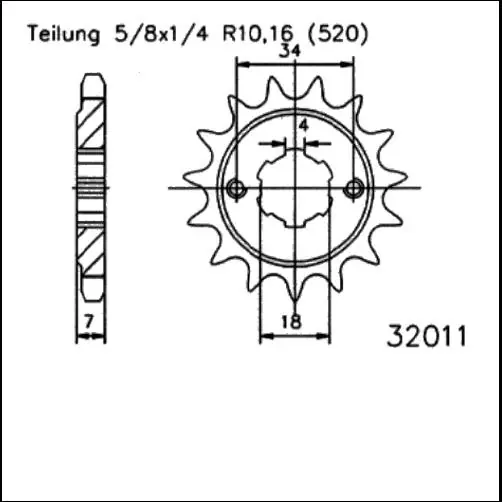 Kettenritzel 13 14 15 Zähne - (520) passend für Honda CR / CBX RSE Super-Preis