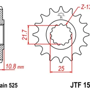Echt Kettenritzel 15 16 17 Zähne Standard Supersport (525) passend für Yamaha YZF R6 TDM850 TRX850
