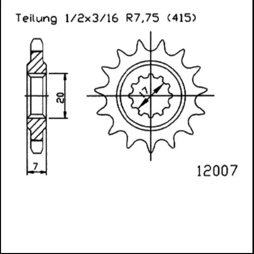 Solange Der Vorrat Reicht Kettenritzel Stahl 10 11 12 13 14 15 Zähne - (415) passend für Aprilia RX 50 6V / Extrema Replica 6V