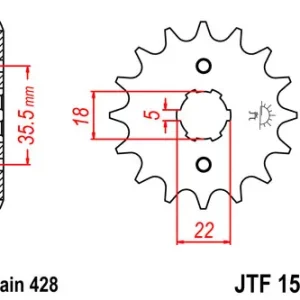 Beliebt Kettenritzel 14 Zähne (428) passend für Yamaha TW125 TW200 YS125
