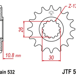 Kracherpreis Kettenritzel 17 Zähne - (532) Originalteilung passend für Yamaha XJR 1200 / SP 4PU 4RB