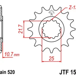 Kettenritzel Ritzel / Silent 16 Zähne - (520) passend auf Yamaha XJ6 / Diversion RJ19 RJ22 (Bj.09-) Begrenztes Angebot