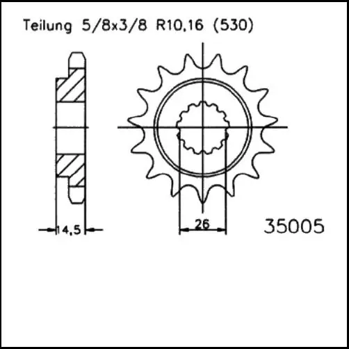 Kettenritzel 18 Zähne - (530) passend für Honda CB1100 / CBX 1000 A ProLink / SC06 Neu