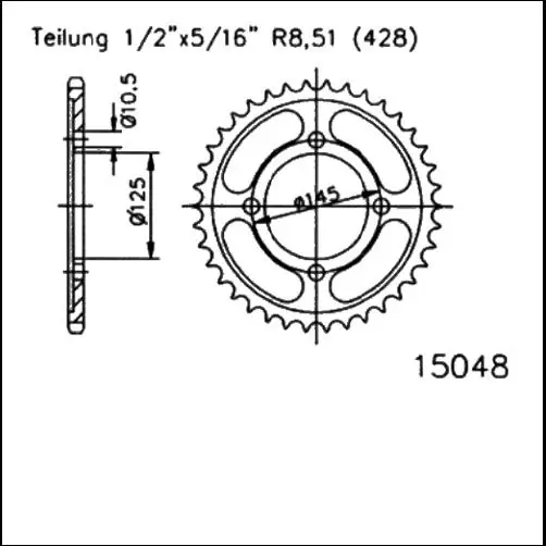 Must-Have Kettenrad 56 59 Zähne - (428) passend für Yamaha XVS 125 Drag Star / XVS 250 Drag Star
