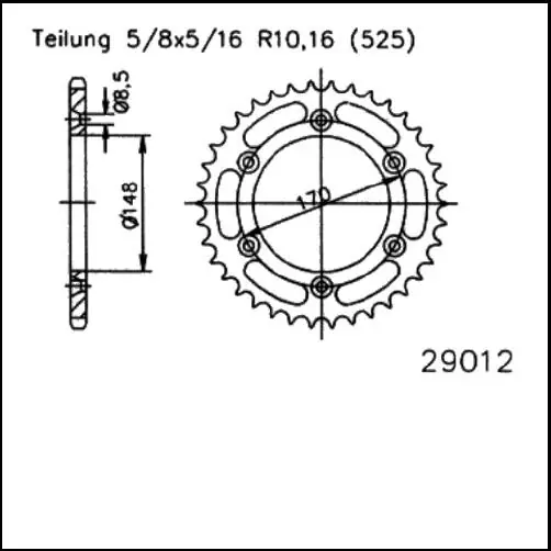 Kettenrad Stahl 47 Zähne - (525) passend auf Suzuki DR800 (94-99) / CB 750 F2 (01-03) Neu