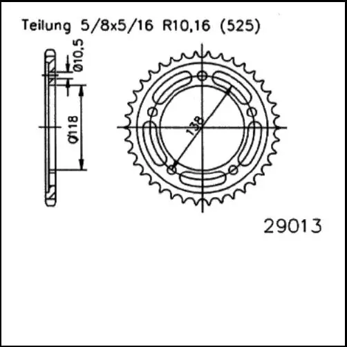 Jetzt Bestellen Kettenrad Stahl 39 Zähne - (525) passend auf Honda CBR400 RR NC29 (Bj.90-99)