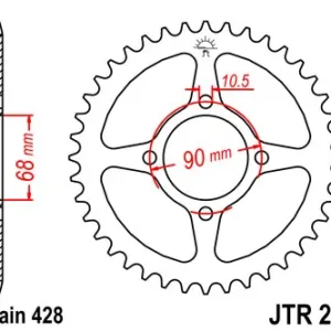 Preisknaller Kettenrad Stahl 38 45 53 Zähne (428) passend für Honda 80 MTX R II / 125 MTX