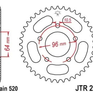 Neuheit Kettenrad Stahl 37 43 44 45 50 Zähne - (520) passend für Honda XL 200 / CBF 250 / CBX 250
