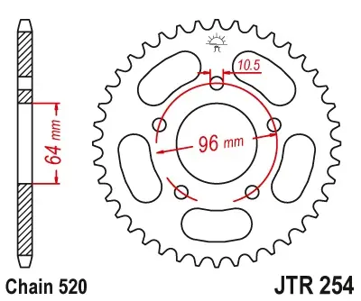 Neuheit Kettenrad Stahl 37 43 44 45 50 Zähne - (520) passend für Honda XL 200 / CBF 250 / CBX 250