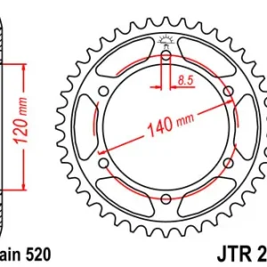 Preiswert Kettenrad Stahl CNC 38 40 Zähne (520) passend für Honda XL250, XR250