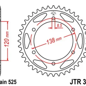 Kettenrad Stahl 38 40 42 Zähne - (525) passend für Honda VFR 400 NC30 / VFR 750R / RVF 750R Günstig