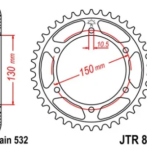 Wochenendangebot Kettenrad Stahl CNC 38 bis 47 Zähne (532) Originalteilung Yamaha XJR 1200 4PU 4RB YZF750 FZR750 FZR1