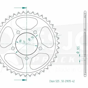 Preisknaller Kettenrad 40 42 Zähne (525) passend für Honda CBR 400 RR NC23