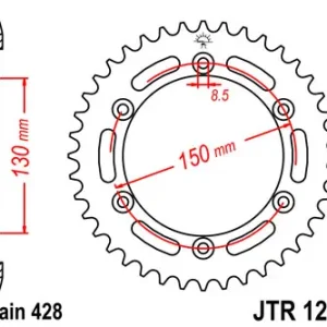 Sofort Bestellen Kettenrad Stahl 51Z / 54Z (428) passend für Honda XLR125R