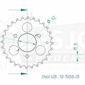 Jetzt Kaufen Kettenrad Stahl 28 35 Zähne (428) passend auf Aeon Revo Cobra