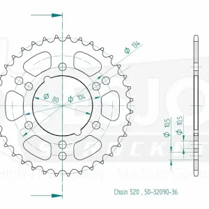 Schnäppchen Kettenrad Stahl 36 38 40 Zähne (520) passend auf Polaris Trail Sport Trail Boss Blazer Cyclone Scram