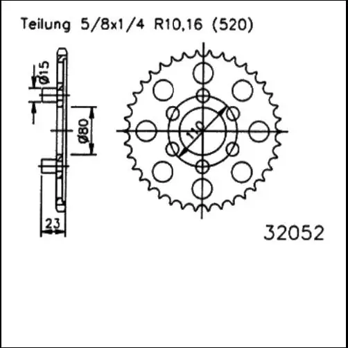 Sichere Zahlung Kettenrad Stahl 36 37 38 Zähne - (520) passend für Aprilia AF-1