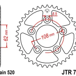 Highlight Kettenrad Alu 35 bis 44 Zähne (520) Einzelanfertigung passend für Aprilia RS Tuareg Tuono / Cagiva 1