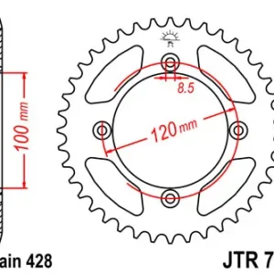 Abverkauf Kettenrad Aluminium Schlammnut 46 bis 63 Zähne (428) passend für Suzuki RM85 RM80 / Yamaha YZ80 YZ85