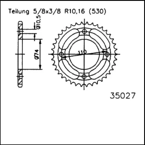 Kettenrad Stahl 41 Zähne - (530) passend für Yamaha RD250 LC 4L1 80-85 Bestseller