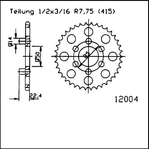 Nur Für Kurze Zeit Kettenrad Stahl 45 46 Zähne - (415) passend für Aprilia Classic / Red Rose Classic 50