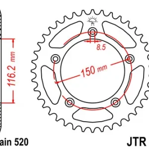 Online Kaufen Kettenrad Stahl 42 Zähne - (520) CNC passend für Aprilia RS250