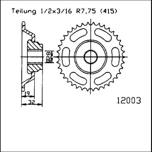 Kettenrad Stahl 40 42 43 44 45 Zähne - (415) passend für Aprilia AF-1 50 / RS Extrema 50 Sichere Zahlung