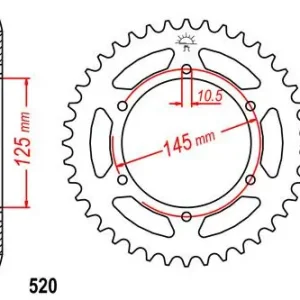 Kettenrad Stahl 45 46 47 48 Zähne (520) passend für Yamaha XT660 XTZ660 750 Tenere XJ600 Diversion M Abverkauf