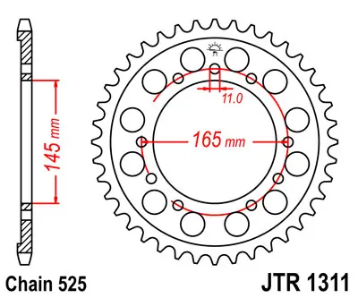 Kettenrad Stahl 43 44 45 Zähne (525) passend für Honda VFR400 NC24 / NTV650 Hawk RC31 Neue Ware