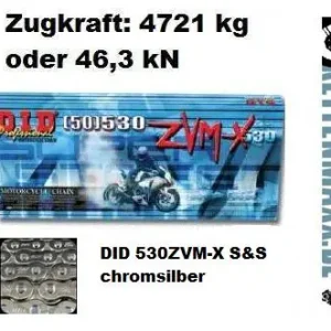 Bestseller Kette DID Motorrad: DID530 ZVM-X (S&S) 122 Glieder, endlose X-Ringkette