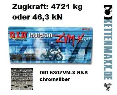 Günstig Kette DID Motorrad: DID530 ZVM-X (S&S) 110 Glieder, endlose X-Ringkette