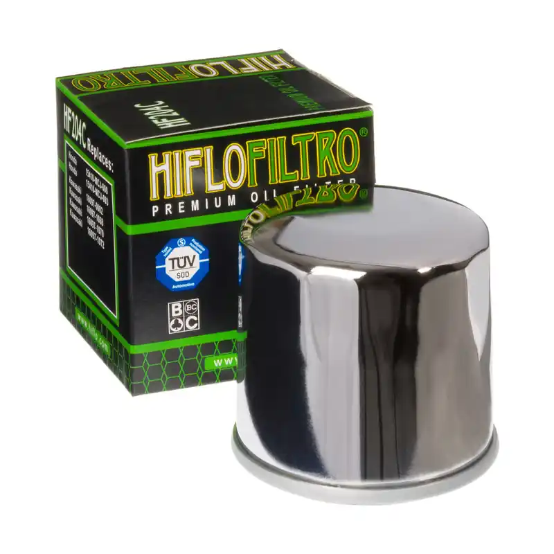 hiflo Ölfilter HF204c, hf 204c chromfarbiger Motorradölfilter Knallerangebot