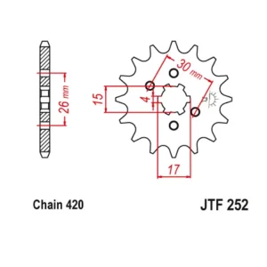 Kettenritzel 12 bis 17 Zähne - (420) passend für Honda C CB MB MBX MTX 50 XR80 CRF 80 Begrenztes Angebot