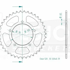 Kettenrad Stahl CNC 39 43 45 46 Zähne (520) passend für Aprilia ETX Tuareg 600 / MuZ Scorpion Rabatt