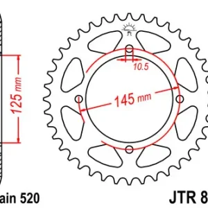 Must-Have Kettenrad Alu 39 - 49 Zähne (520) passend auf MuZ 660 Mastiff Baghira / Yamaha XT XV XTZ XVS TT